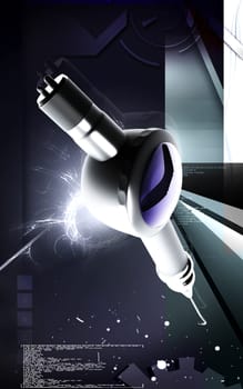 Digital illustration of Micro motor dental polisher in colour background