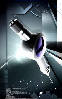 Digital illustration of Micro motor dental polisher in colour background
