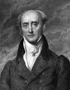 Charles Grey, 2nd Earl Grey (1764-1845) on engraving from 1859. Prime Minister of Great Britian during 1830-1834. Engraved by unknown artist and published in Meyers Konversations-Lexikon, Germany,1859.