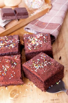 Chocolate cake with sprinkles