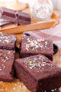 Chocolate cake with sprinkles