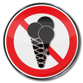 Prohibition sign No pollution from ice cream