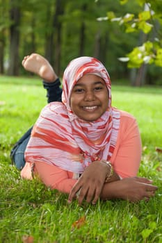 Outdoor Portrait of young indian teenage girl