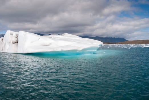 icebergs on the Jokulsarlon lake in Iceland