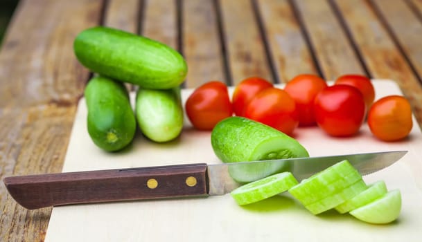 sliced cucumbers.