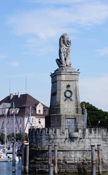 Bavarian lion at the harbour entrance in Lindau