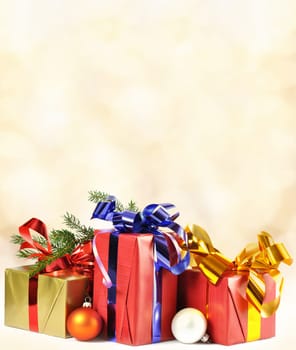 christmas gift and baubles