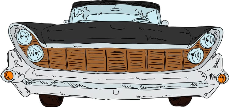 vector - old car , isolated on background