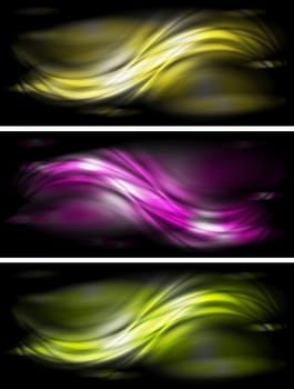 Set of abstract glossy banners. Vector eps 10