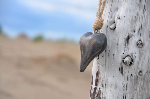 a heart on the beach