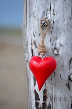 a heart on the beach
