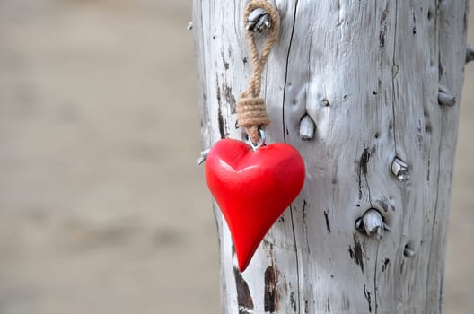 a heart on the beach