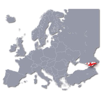 Map of Europe Georgia