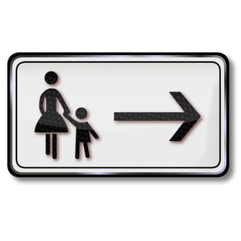Traffic sign pedestrian path