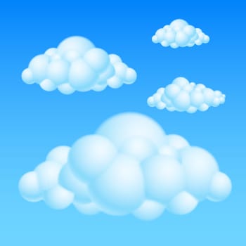 Cartoon Bubble Clouds. Illustration on white background for design