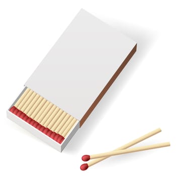 Realistic matchbox. Illustration on white background