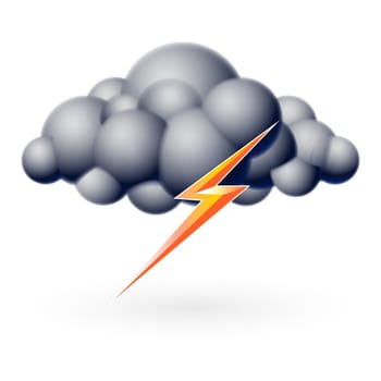 Bubble Cloud with Lightning. Illustration on white
