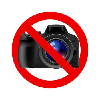 No camera allowed sign.  Illustration on white background