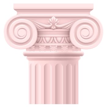 Pink Roman column. Illustration on white background for design
