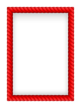 Red Rope Border. Illustration on white background