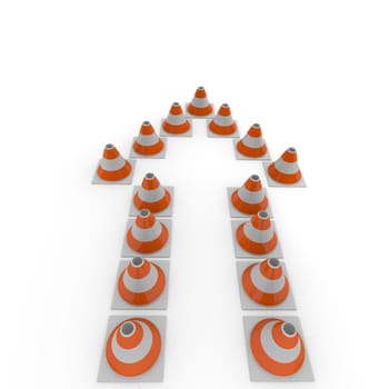 Arrow of pylons,3d concept under construction