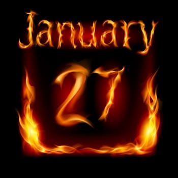 Twenty-seventh January in Calendar of Fire icon on black background