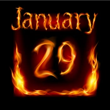 Twenty-ninth January in Calendar of Fire. Icon on black background