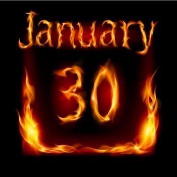 Thirtieth January in Calendar of Fire. Icon on black background