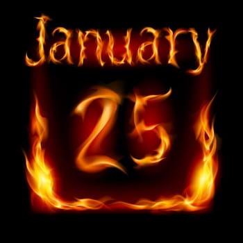 Twenty-fifth January in Calendar of Fire. Icon on black background