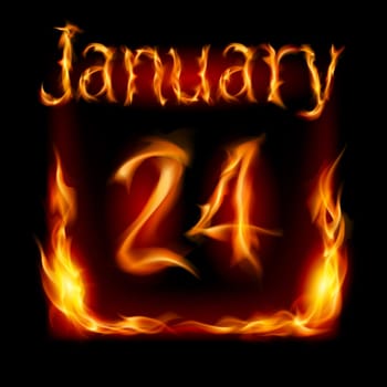 Twenty-fourth January in Calendar of Fire. Icon on black background