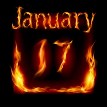 Seventeenth January in Calendar of Fire. Icon on black background