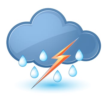 Single weather icon - Cloud with Rain and Lightning