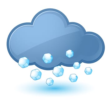 Single weather icon - Cloud with Hail. Illustration on white