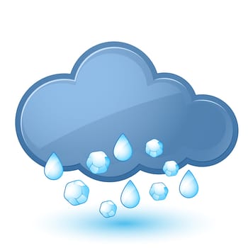 Single weather icon - Cloud with Rain and Hail
