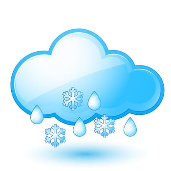 Single weather icon - Cloud with Snow and Rain