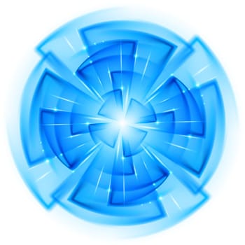 Abstract Blue Star Explosion. Illustration on white background for design