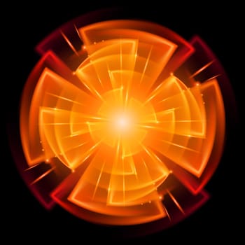Abstract Star Explosion. Illustration on black background for design