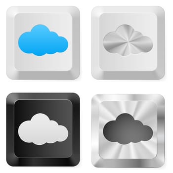 Clouds on the buttons. Illustration for design on white background