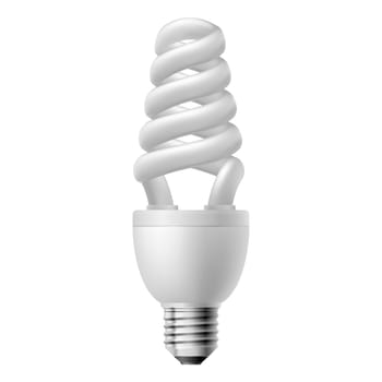 White energy saving lamp. Illustration for design on white background.