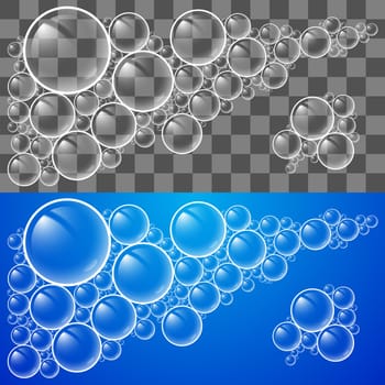 Cool Transparent Soap Bubbles. Illustration for design