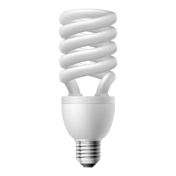 White energy saving lamp.  Illustration on white background.