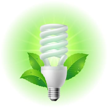 Energy saving lamp. Illustration on white background.
