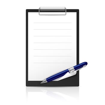 Note and Pen icons for Web Design. Illustration on white