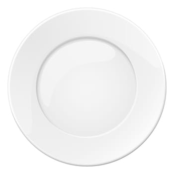 Empty white plate. Illustration on white background