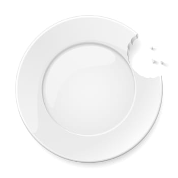 Abstract bitten plate. Illustration for design on white background
