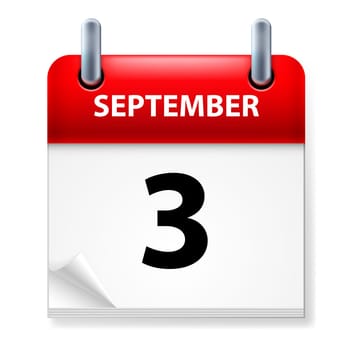 Third September in Calendar icon on white background