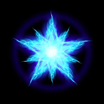 Abstract Ice star. The form of the first. Illustration on black background
