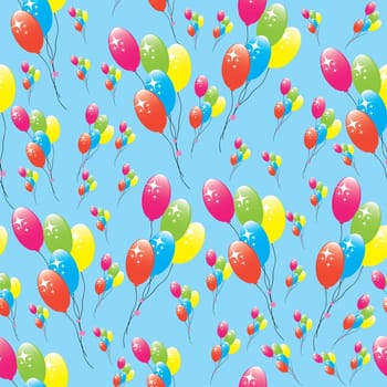 Seamless texture of colorful balloons