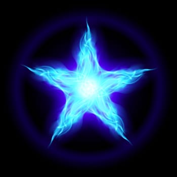 Abstract Ice star. The form of the third. Illustration on black background