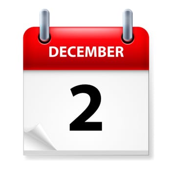 Second in December Calendar icon on white background
